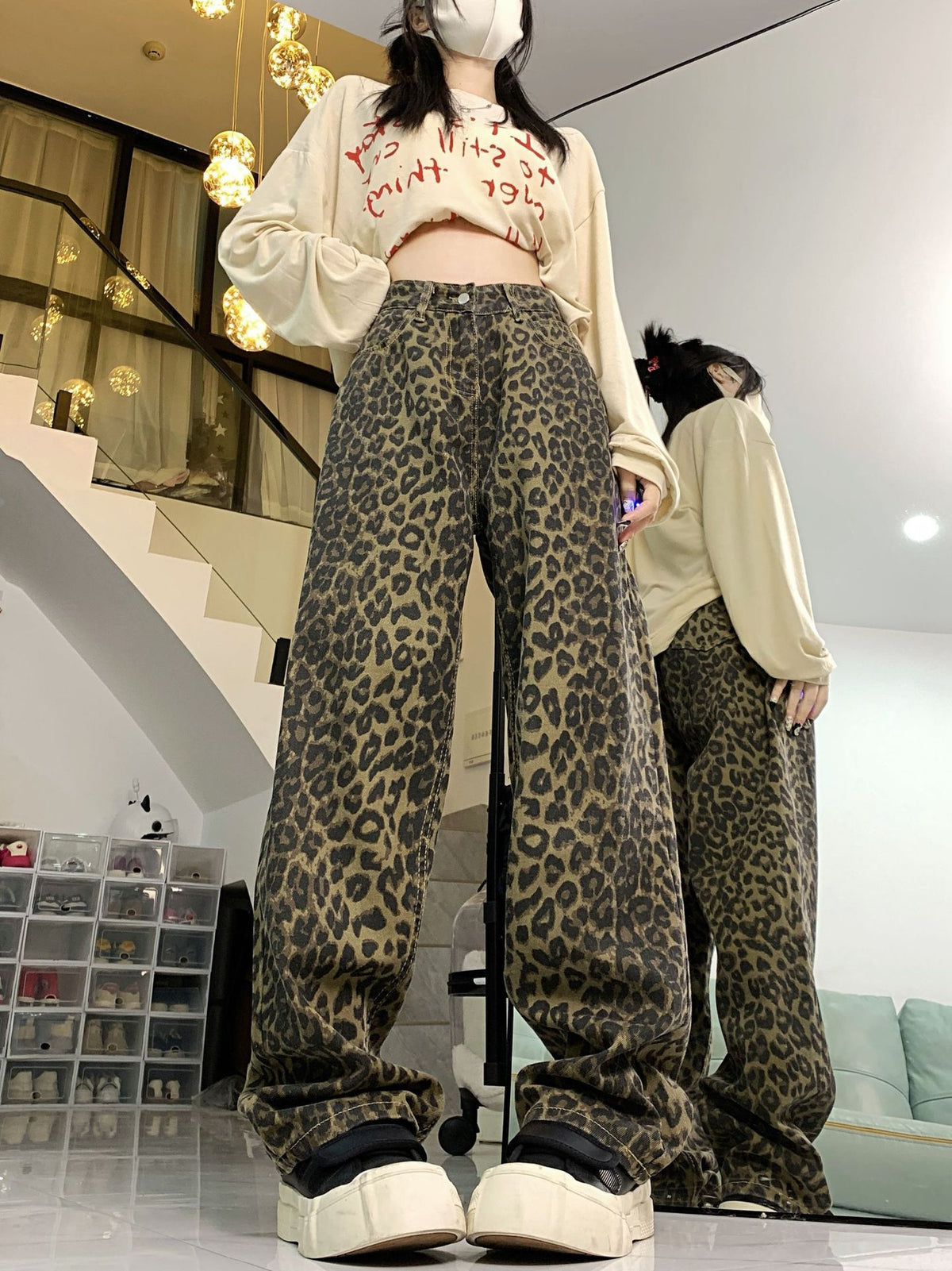 Women's Autumn And Winter American Retro Design Niche Loose Straight Casual Wide-leg Trousers