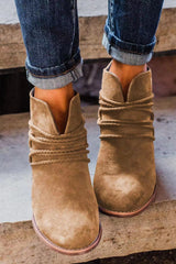Mid Heel Boots Women's Chunky Heel Martin Boots