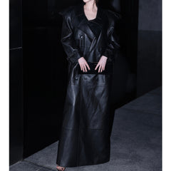 Autumn And Winter Sheepskin Fried Street Handsome Trench Coat Coat