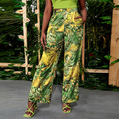 Spring And Summer New Printed Yoga Casual Pants Straight Trousers