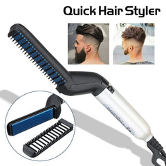 Electric Hair Straightener Brush,Men Quick Beard Straightener Styler Comb