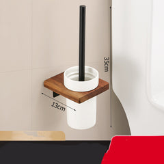 Raw Wood Bathroom Shelf Towel Rack Without Holes