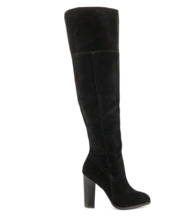 Sheepskin over the knee boots professional custom tube round with high heels