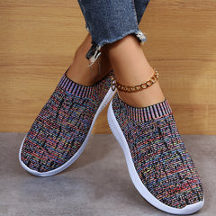 Stripe Knit Sock Shoes Flats Sneakers Running Walking Loafers