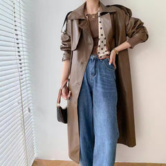 Retro Women's Mid-length Waist Slimming Coat