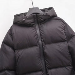 Simple Hooded Long Sleeve Zipper Pocket Protective Jacket Coat For Women