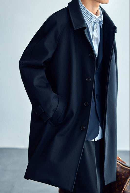 Wool Profile Trench Coat Raglan Sleeve