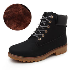 Pink With Velvet Lining Warm Flat Bottom High-top Men's Shoes Couple Boots