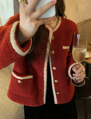 Women's Loose Bomb Street Rough Floral Top Temperament Short Jacket
