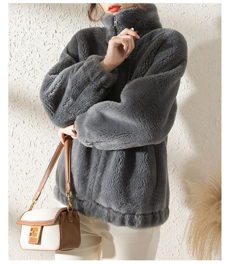 Women's loose coral fleece short coat