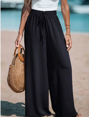 Women's Drawstring Loose Casual Wide-leg Trousers