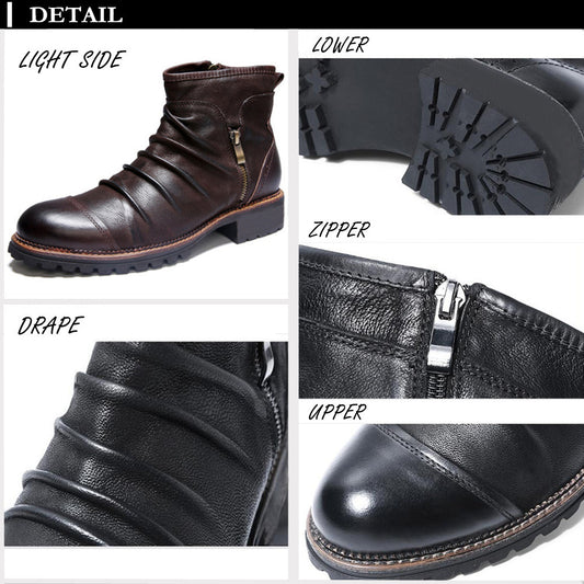 Cowboy boots leather boots high top boots