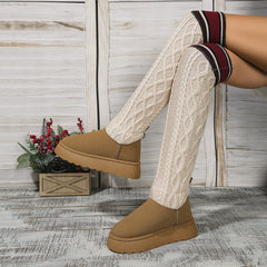 Winter Over-the-knee Boots With Long Knitted Sock Design