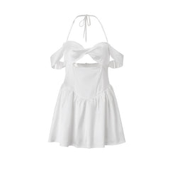 Women's Waist Slimming American Style Trend Solid Color Dress