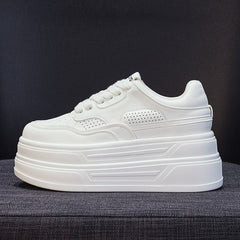 Leather Fashionable Platform Lace-up Casual Shoes