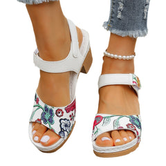 High Heel Sandals Velcro Buckle Casual Sandals For Women