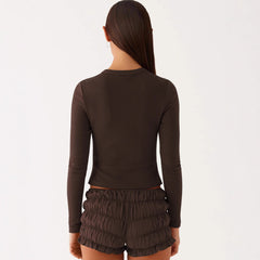 New Solid Color Slim-fit High-grade Long Button Cardigan Top