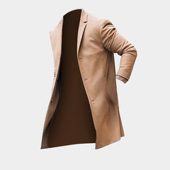 Winter Men's Trench Long Jackets Coats Overcoat Classic Jackets Solid Slim Fit Outwear Hombre Men Clothes Khaki Black
