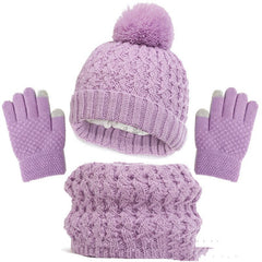 Children's Hat Scarf Gloves Three-piece Set