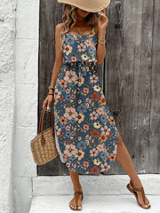 European And American-style Floral Camisole Skirt Two-piece Set