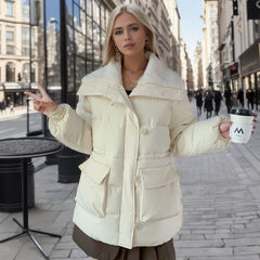 Large Lapel Down Jacket For Women