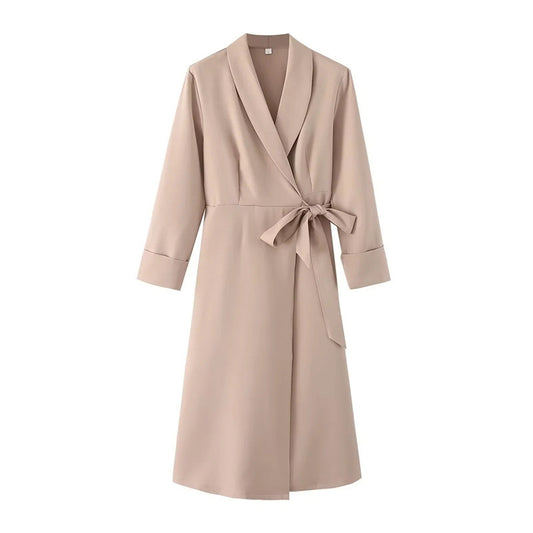 Elegant  Lapel Suit A- Line Dress Elegant Dress