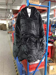 USB Heated Wearable Blanket Oversized Lazy Hoodie With Large Heating Area Back Cozy Warm Sherpa Hoodie Blanket No Battery Pack