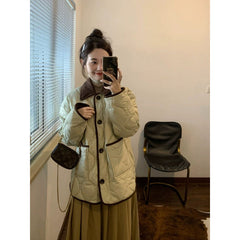 Diamond Lattice Winter Puffer Coat
