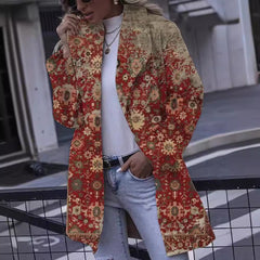 Autumn And Winter Women's 3D Printed Ethnic Style Long Sleeve Top
