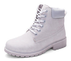 Pink With Velvet Lining Warm Flat Bottom High-top Men's Shoes Couple Boots