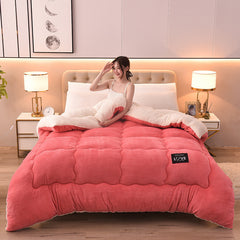 Thick Lambskin Winter Duvet Insert Double-sided Velvet Lambswool Warm Quilt