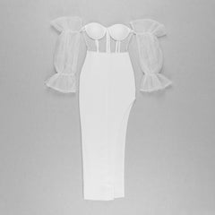 Yarn Long Sleeve Party Wedding Toast Small Dress