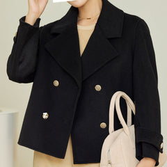 Short  Slim Coat Double-faced Woolen Goods Fall Winter Coat