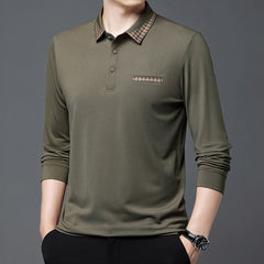 Solid Color Casual Dad Long-t-shirt