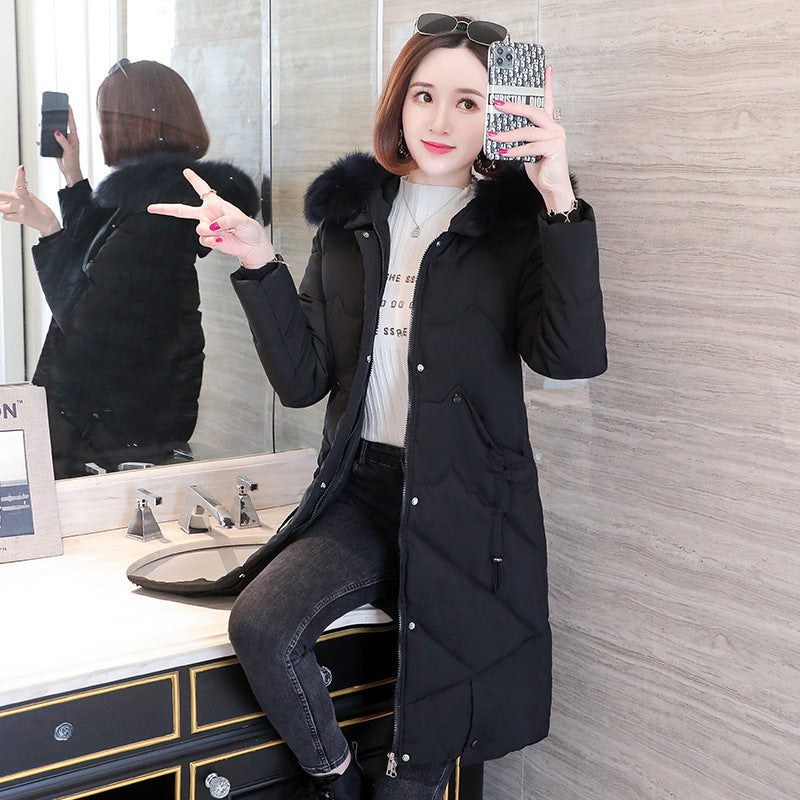 Self-version Big Fur Collar Padded Warm Cotton Winter Coat Quilted Puffer Jacket
