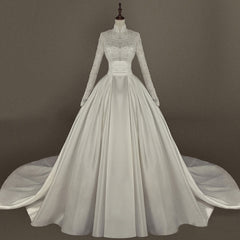 Women's Simple Mori Style Wedding Dress Long Sleeve Lace Dress