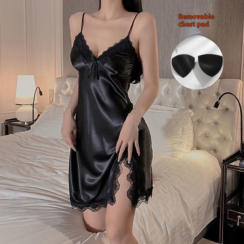 Satin Chiffon Slip Nightdress Temptation Home Wear Pure Desire