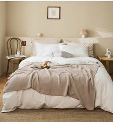 Noxesman Cotton Waffle Office Nap Knitted Blanket