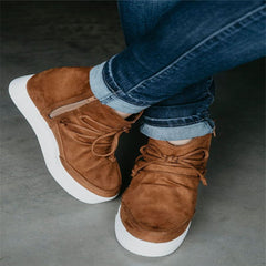 Fashion top Lace-up Flat Ankle Boots Women