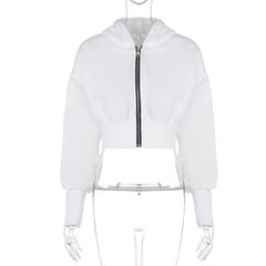 Women's Fashion Cardigan Zipper Hooded Long Sleeve