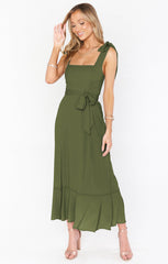 Women's Dresses Summer Elegant Bridesmaid Square Neck Ruffle Split Midi Formal Dress For Wedding Guest Cocktail Party