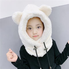 Three-Piece Warm Bear Scarf And Gloves
