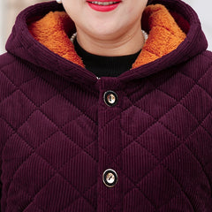 Mid-length Corduroy Cotton-padded Coat Middle-aged And Elderly