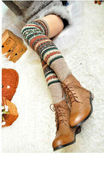 Warm thick cotton socks color knee pads boots socks – view 9