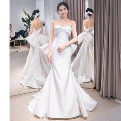 The New Small Trailing Temperament Trailing Simple And Thin Mermaid Wedding Dress