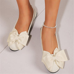 Bowknot Flats Shoes Fashion Casual Round Toe Slip-on Shoes Loafers For Women