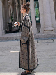 Medium Length Casual Tweed Coat