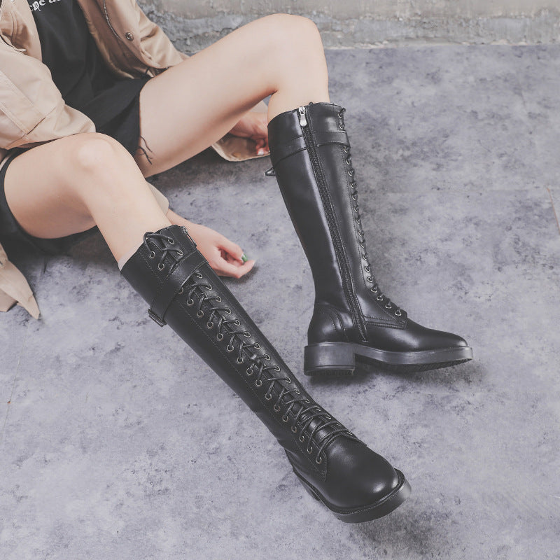 Women Long Boots High Boots Flat Boots Big Size – view 5