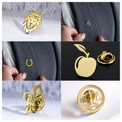 Little Lion Coffee Cup Shape Badge Suit Accessories Creative Men's Brooch