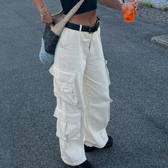 Leg-high Waist Straight Tubular Casual Frock Trousers